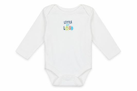 Front view of Primark Baby White Babygrow One-Piece, size 0-3, Months