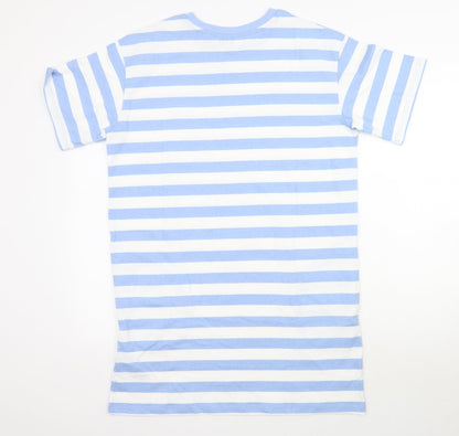 Miss Selfridge Womens Blue Striped  A-Line  Size 10