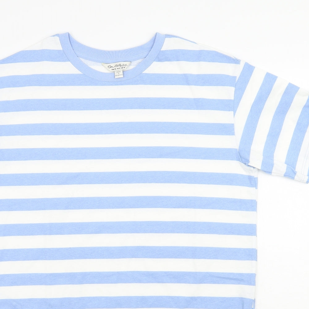 Miss Selfridge Womens Blue Striped  A-Line  Size 10