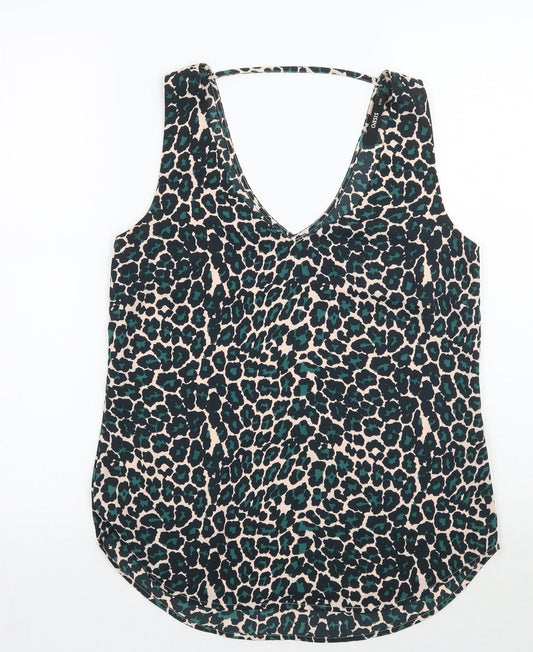 Womens UK Size 8 Oasis Green Basic Tank