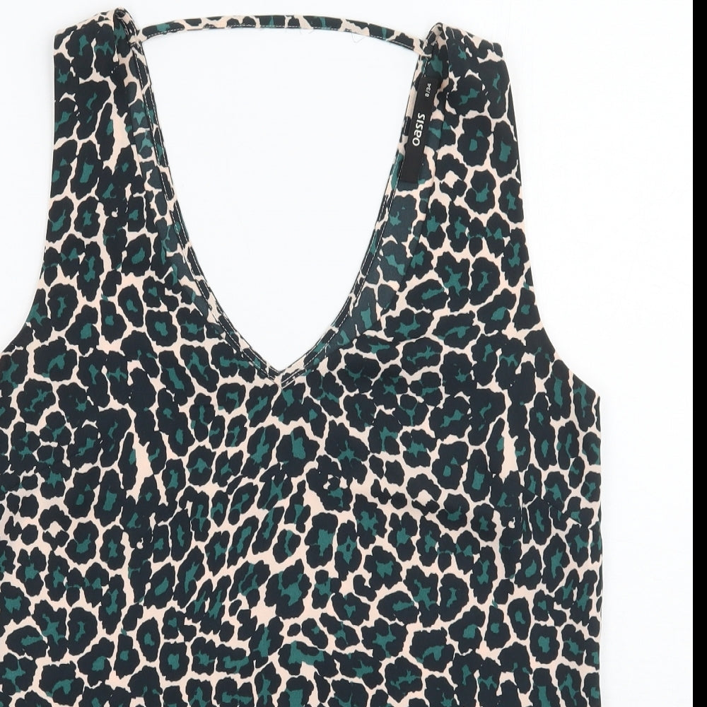Womens UK Size 8 Oasis Green Basic Tank
