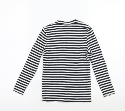 George Girls White Striped  Pullover Jumper Size 6-7 Years