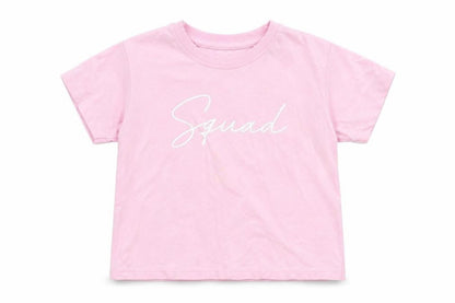 Front view of In the Style girls’ pink basic t-shirt, size 3-4, years - squad