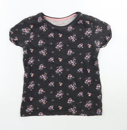 Young Dimension Girls Grey Floral  Basic T-Shirt Size 8-9 Years