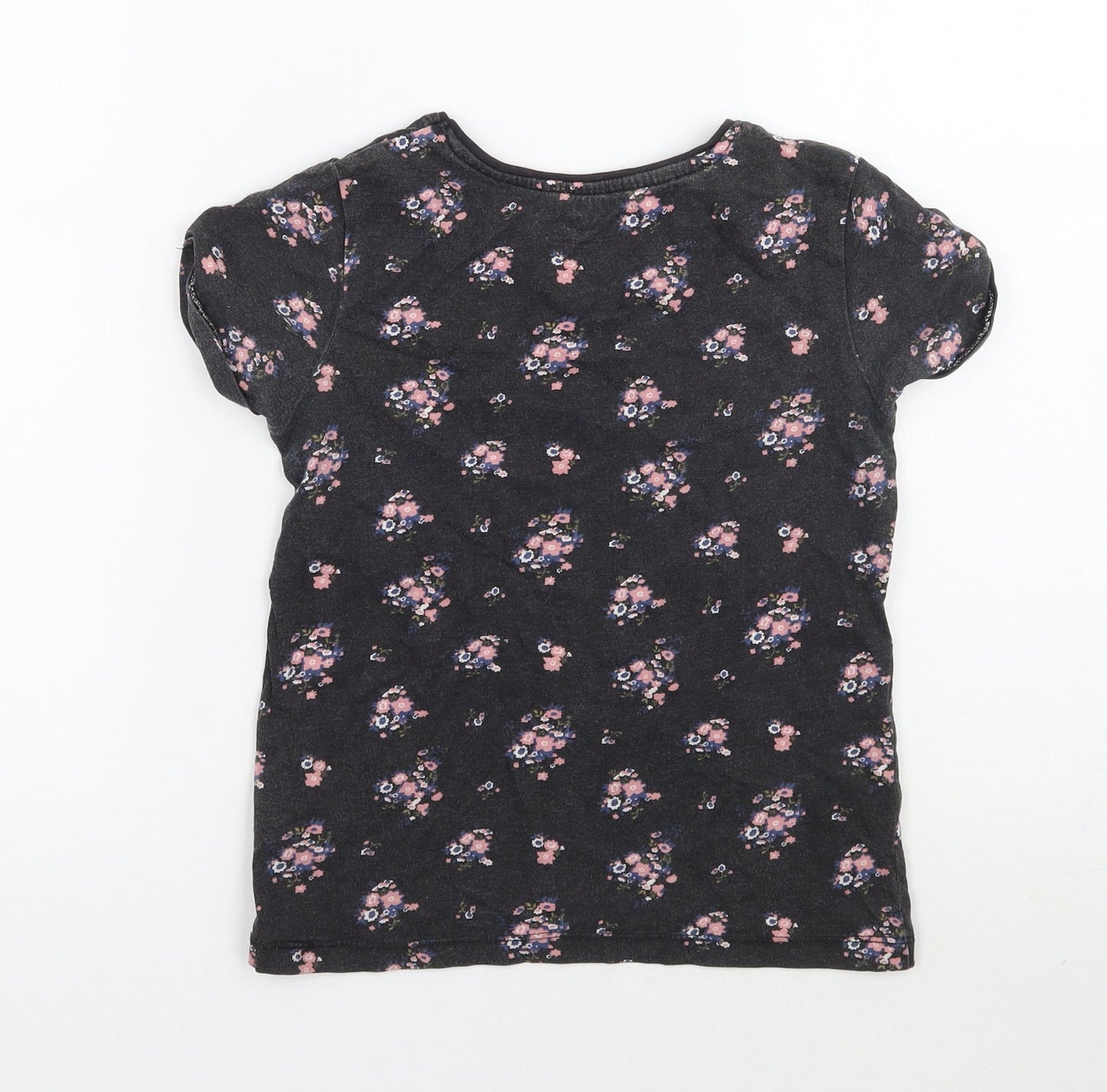Young Dimension Girls Grey Floral  Basic T-Shirt Size 8-9 Years