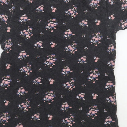 Young Dimension Girls Grey Floral  Basic T-Shirt Size 8-9 Years