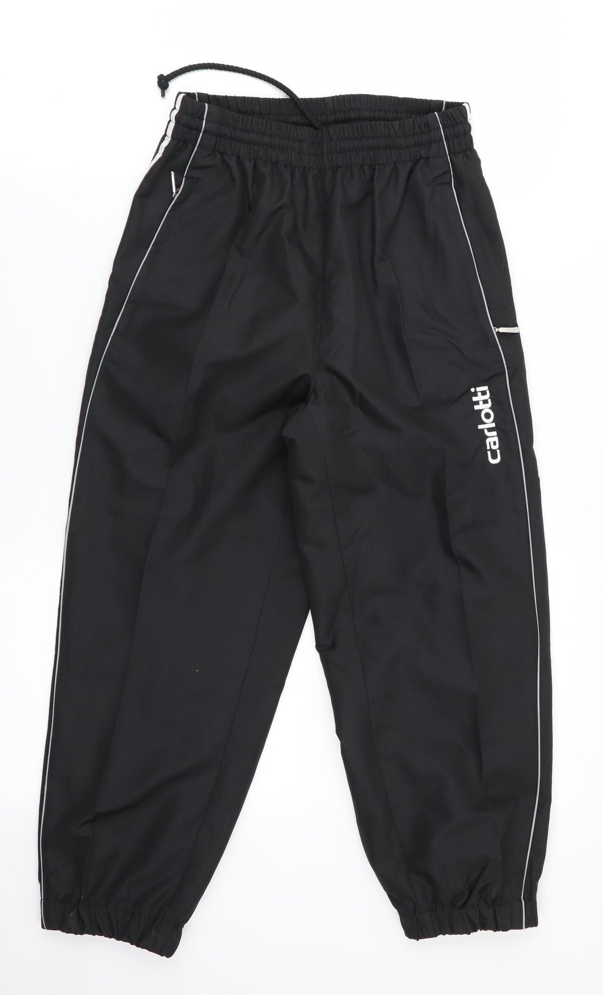 Additional front view of Carlotti boys’ black jogger trousers