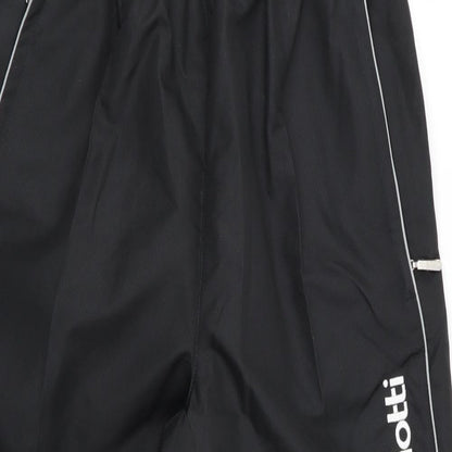 Close-up detail of Carlotti boys’ black jogger trousers