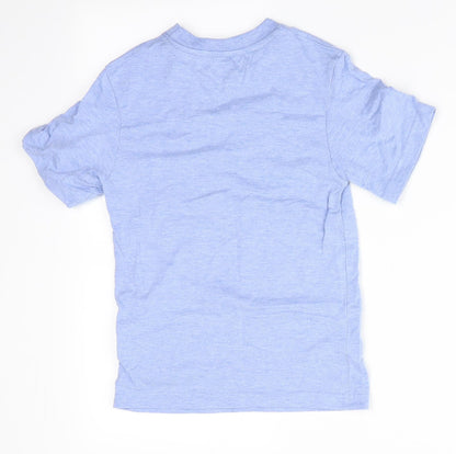 Back view of Rebel boys’ blue basic t-shirt, size 7-8, years