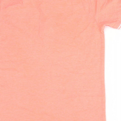 Brand and care label for George girls’ orange basic polo, size 10-11, years - palm tree logo