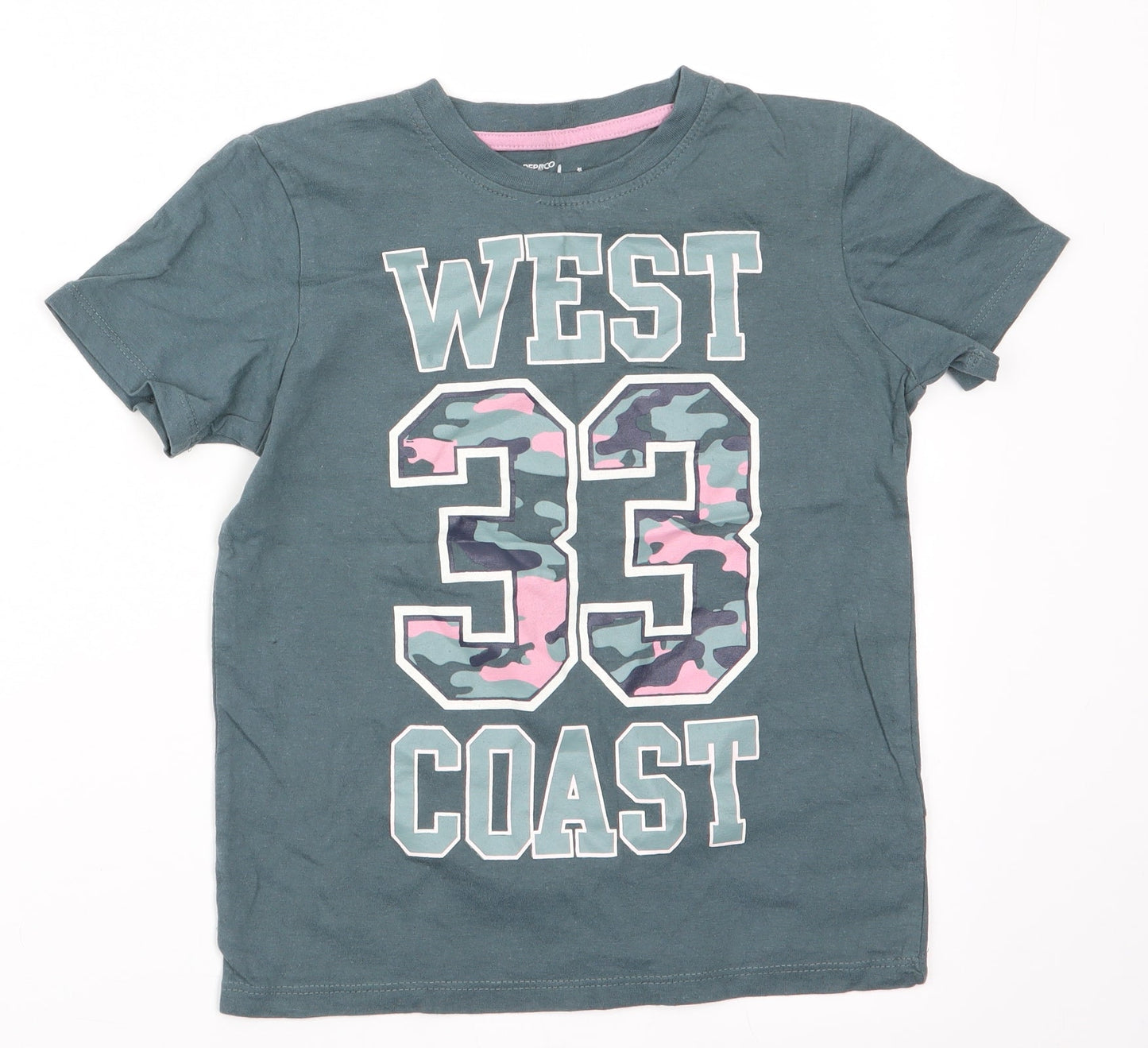 Pep & Co Girls Green   Basic T-Shirt Size 6-7 Years  - West 33 Coast