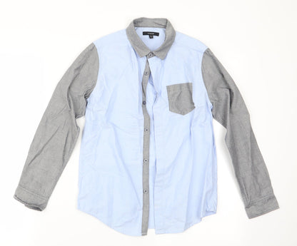 Autograph Boys Blue Colourblock  Basic Button-Up Size 10-11 Years  - dress shirt