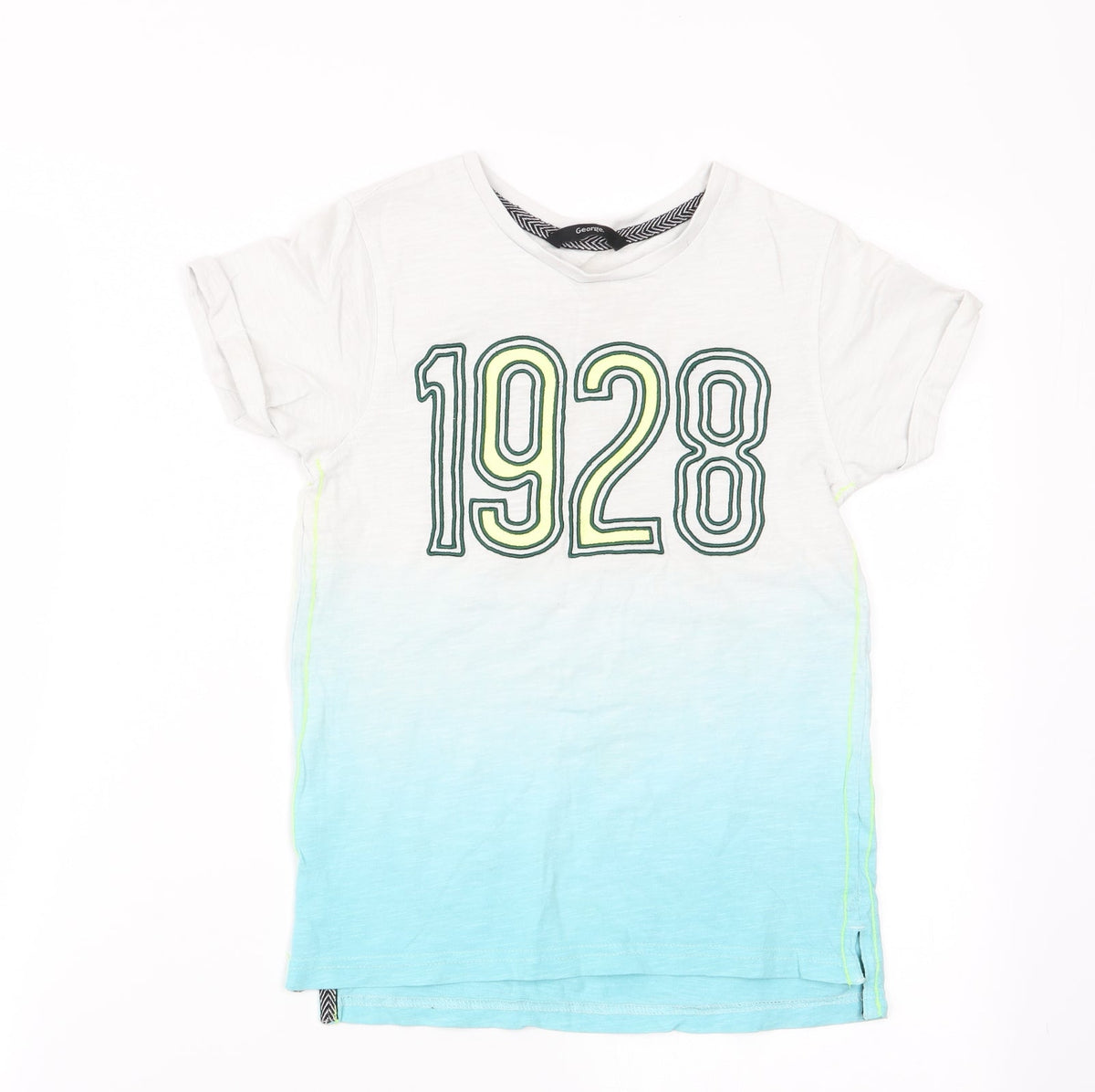 Additional front view of George boys’ blue basic t-shirt, size 7-8, years - 1928