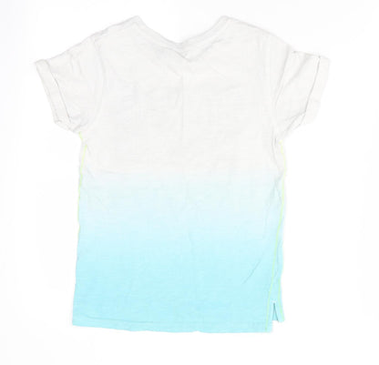 Back view of George boys’ blue basic t-shirt, size 7-8, years - 1928