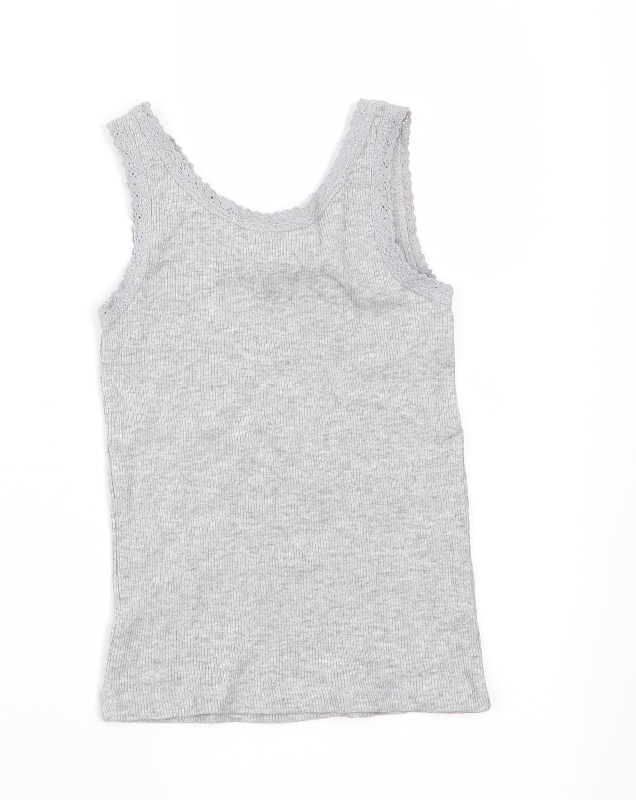 I Love Girlswear Girls Grey   Basic Tank Size 3 Years  - lace trim