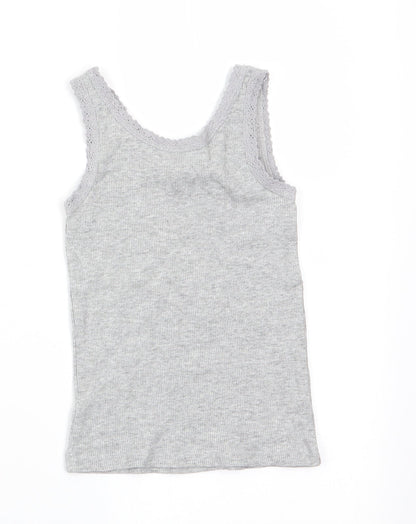 I Love Girlswear Girls Grey   Basic Tank Size 3 Years  - lace trim