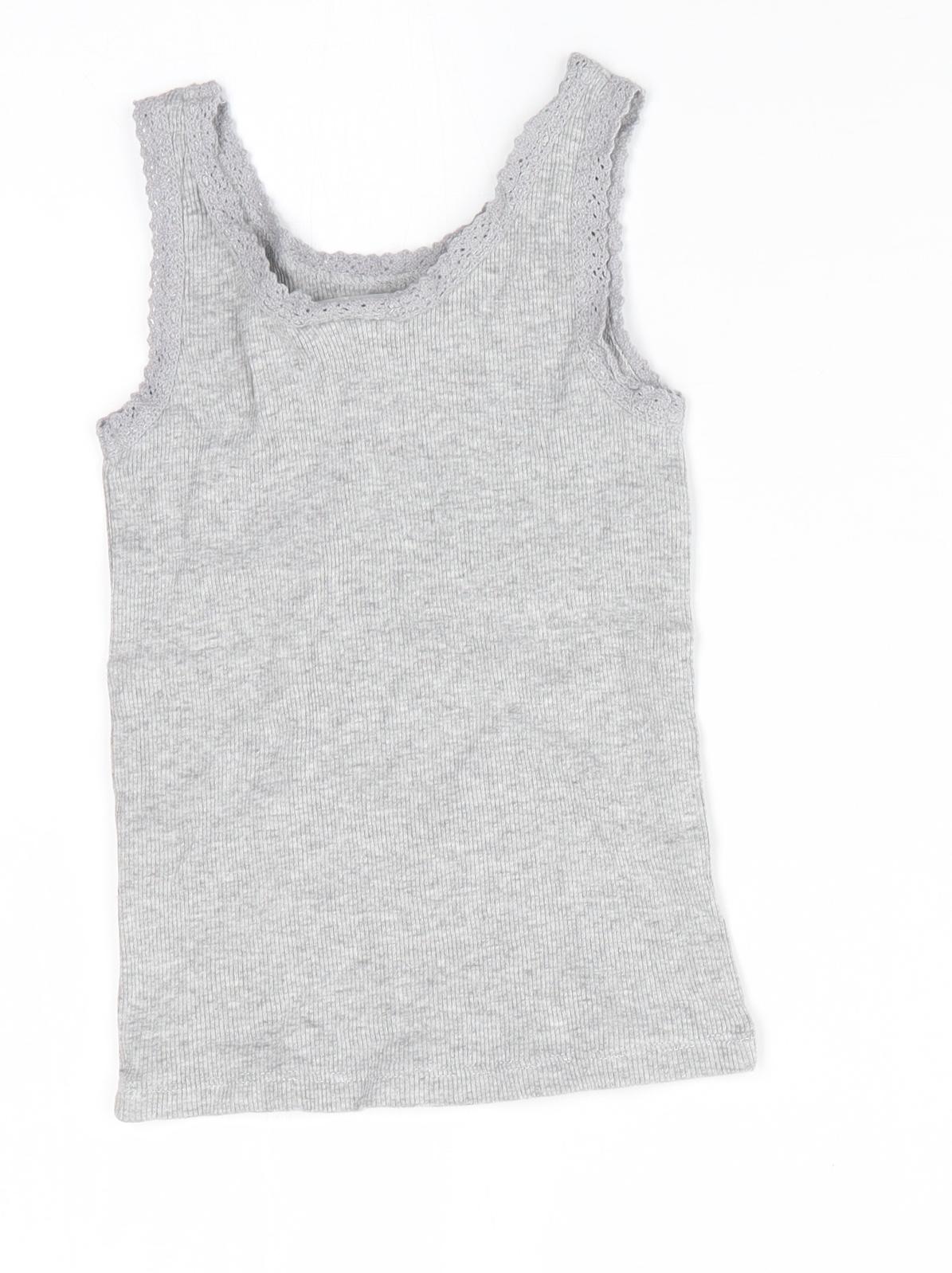 I Love Girlswear Girls Grey   Basic Tank Size 3 Years  - lace trim