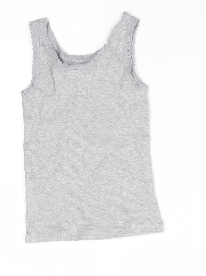 I Love Girlswear Girls Grey   Basic Tank Size 3 Years  - lace trim