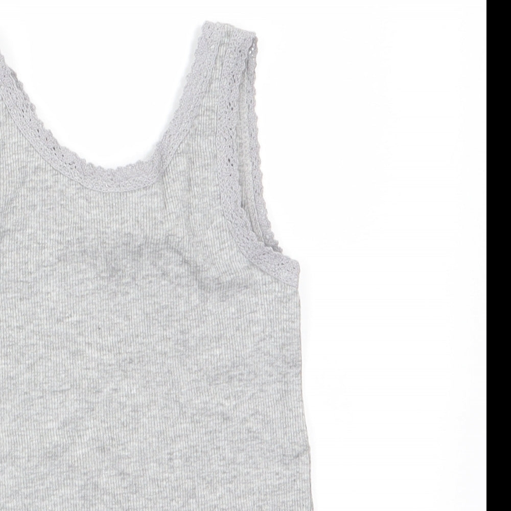 I Love Girlswear Girls Grey   Basic Tank Size 3 Years  - lace trim
