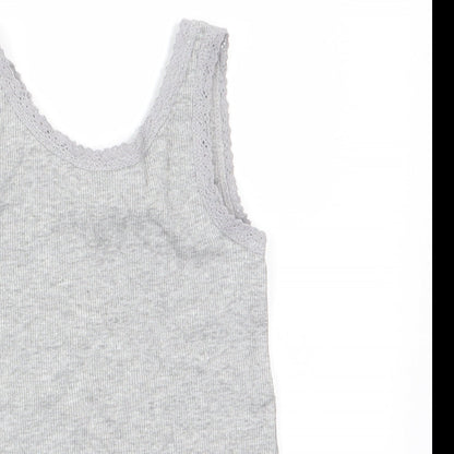 I Love Girlswear Girls Grey   Basic Tank Size 3 Years  - lace trim