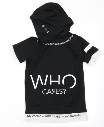 George Boys Black   Jersey T-Shirt Size 5-6 Years  - Who Cares