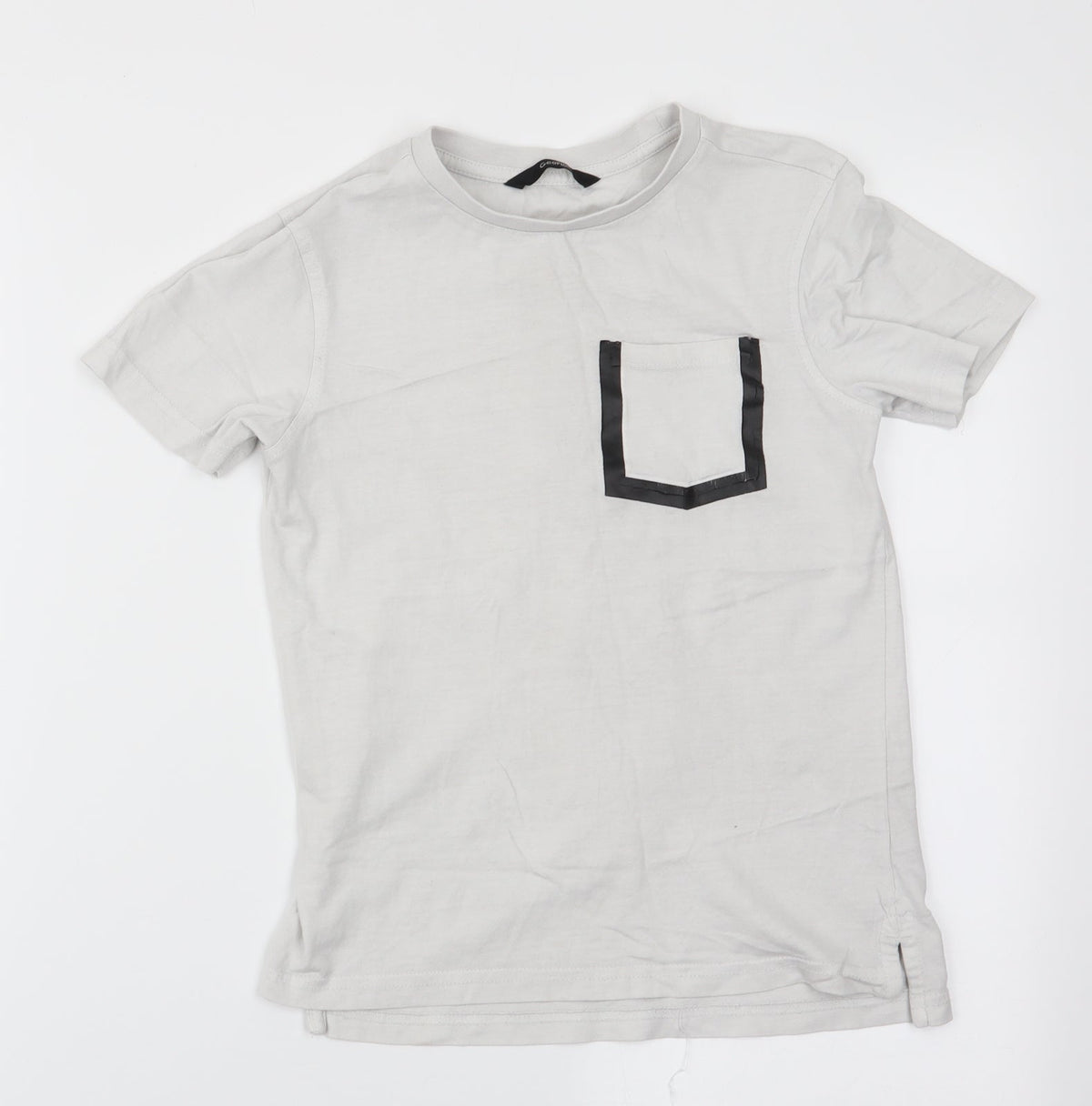 Additional front view of George boys’ white basic t-shirt, size 8-9, years - future
