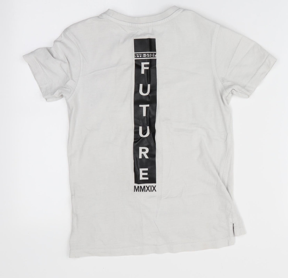 Back view of George boys’ white basic t-shirt, size 8-9, years - future