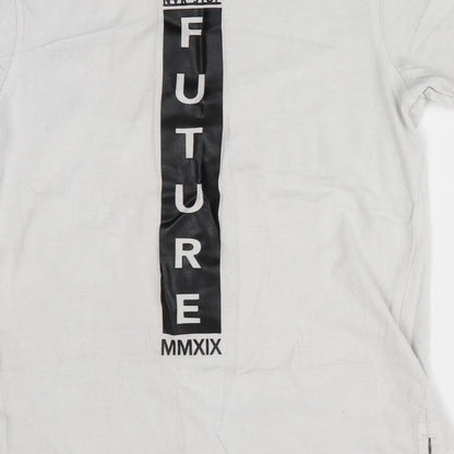 Brand and care label for George boys’ white basic t-shirt, size 8-9, years - future