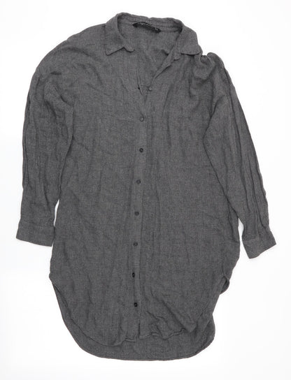Zara Womens Grey   Shirt Dress  Size 4