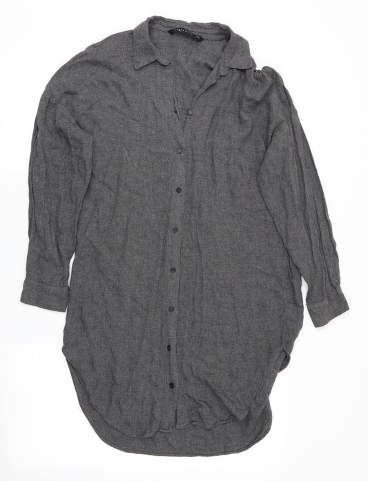 Zara Womens Grey   Shirt Dress  Size 4