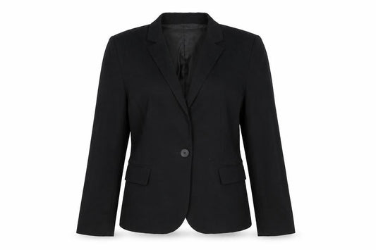 Front view of Zara women’s black jacket suit jacket, size UK 10