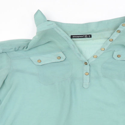 Womens UK Size 12 Atmosphere Green Basic Button-Up
