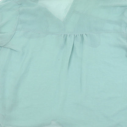 Womens UK Size 12 Atmosphere Green Basic Button-Up