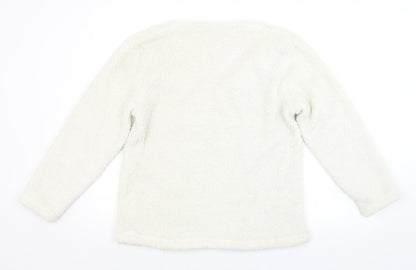 Feel Fabulous Womens White   Pullover Jumper Size 10