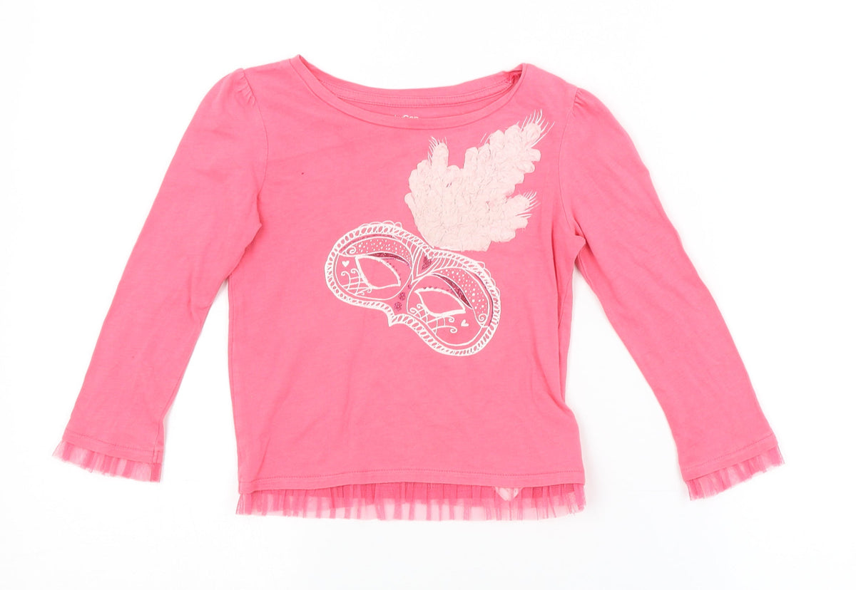 Additional front view of Baby Gap girls’ pink basic t-shirt, size 3, years