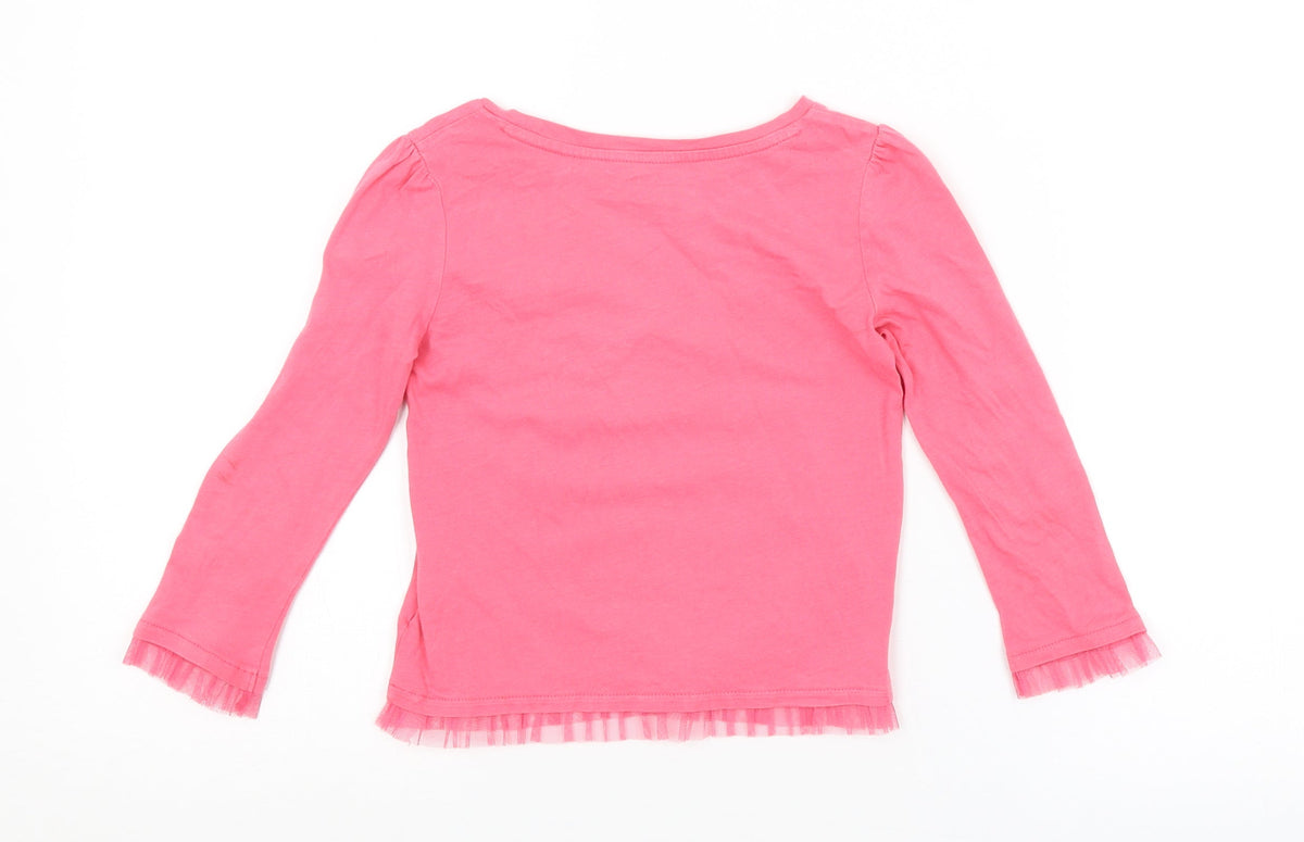 Back view of Baby Gap girls’ pink basic t-shirt, size 3, years