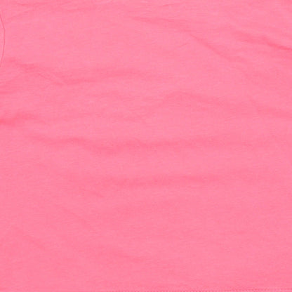 Brand and care label for Baby Gap girls’ pink basic t-shirt, size 3, years
