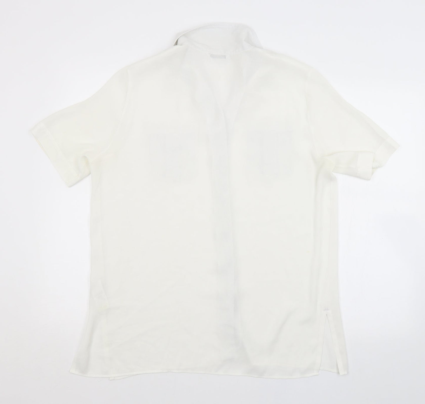 M&S Womens White   Basic Button-Up Size 14