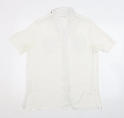 M&S Womens White   Basic Button-Up Size 14
