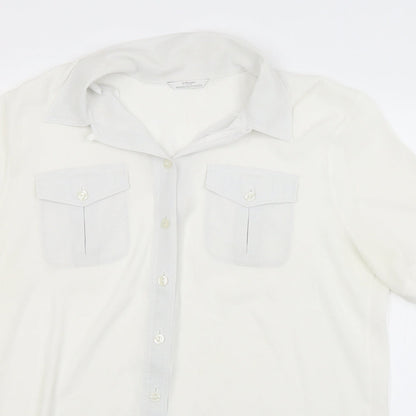 M&S Womens White   Basic Button-Up Size 14