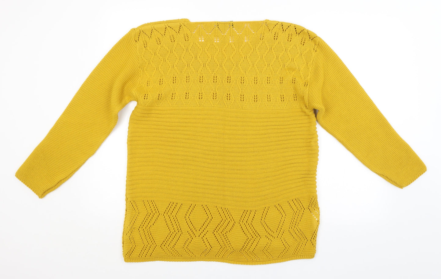 Womens UK Size M Pulse Yellow Pullover Jumper