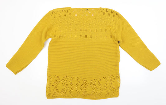 Womens UK Size M Pulse Yellow Pullover Jumper