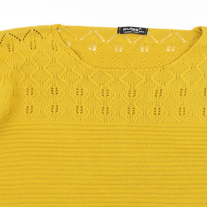 Womens UK Size M Pulse Yellow Pullover Jumper