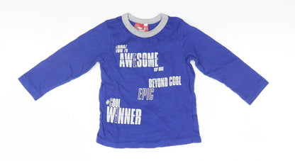 Additional front view of Bounce girls’ blue basic t-shirt, size 18-24, months