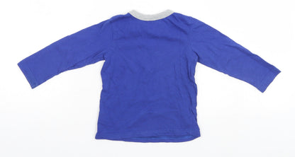 Back view of Bounce girls’ blue basic t-shirt, size 18-24, months