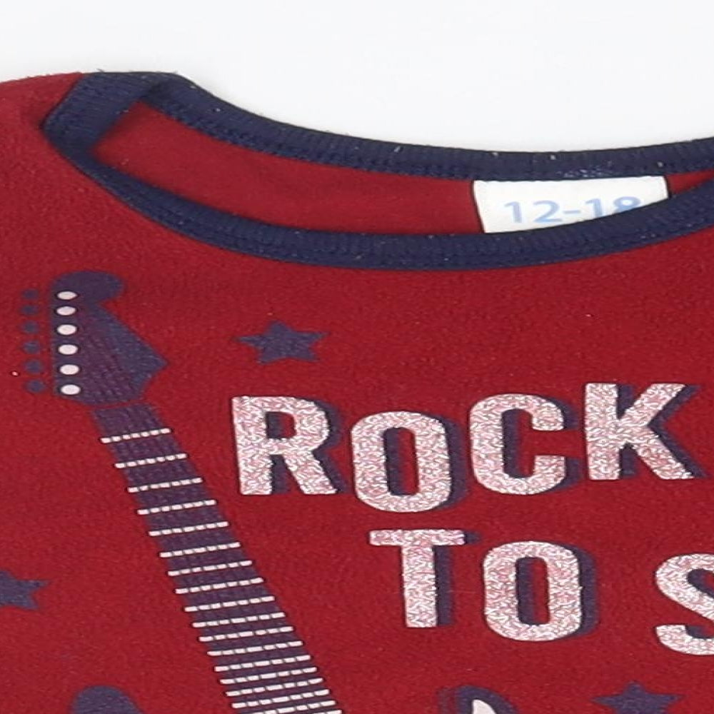 Cuddlesome Baby Red   Basic T-Shirt Size 12-18 Months  - Rock me to Sleep