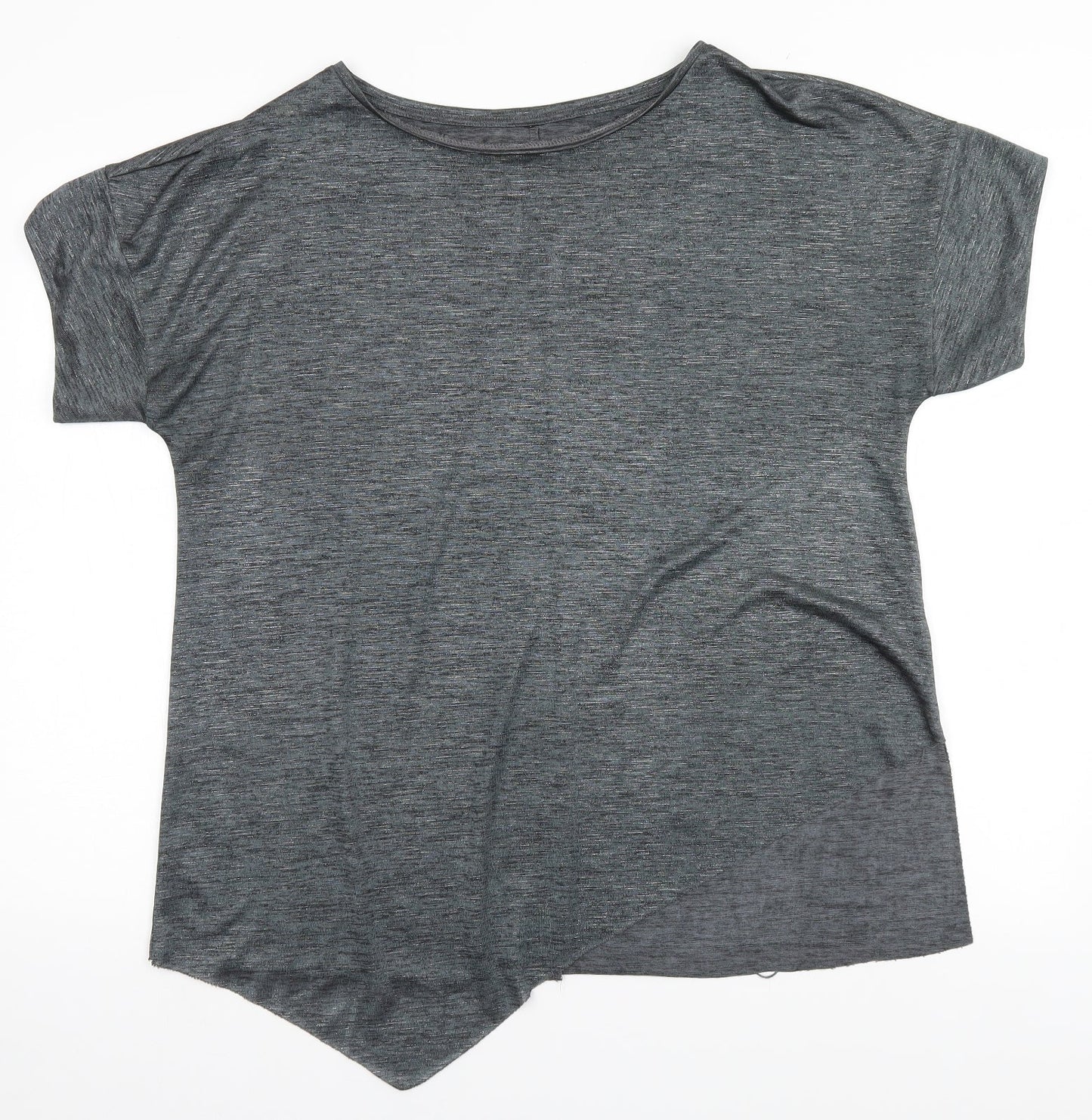 Womens UK Size  Preworn Silver Basic T-Shirt