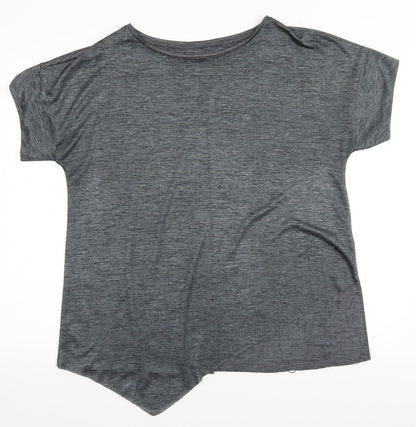 Womens UK Size  Preworn Silver Basic T-Shirt