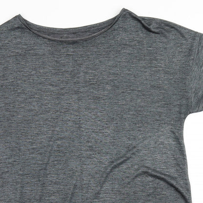 Womens UK Size  Preworn Silver Basic T-Shirt