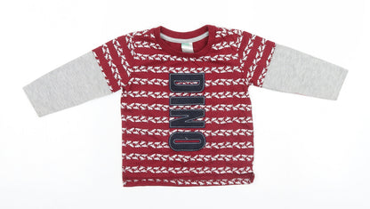 Ackerman's Baby Company Baby Red Animal Print  Basic T-Shirt Size 12-18 Months  - Dino, Dinosaur